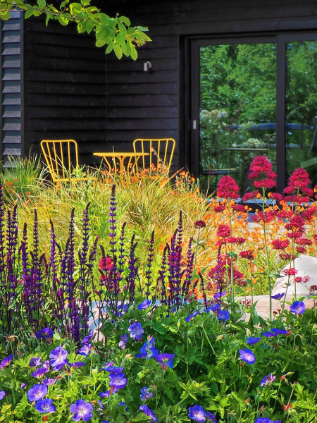 Yellow coffee table and grasses