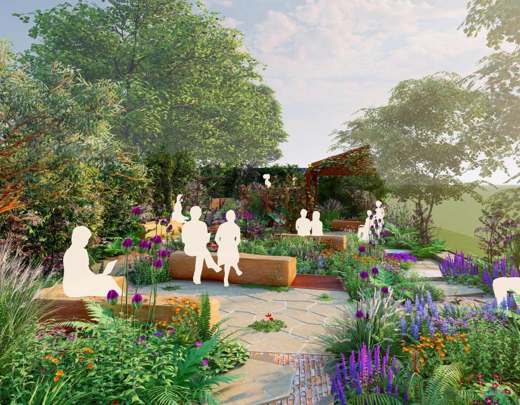 The Octavia Hill Garden by Blue Diamond with the National Trust at RHS Chelsea Flower Show 2024 Designed by Ann-Marie Powell Gardens