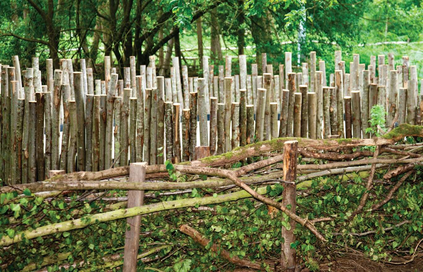 Dead hedgerow to attract wildlife in Children's Hospice Garden