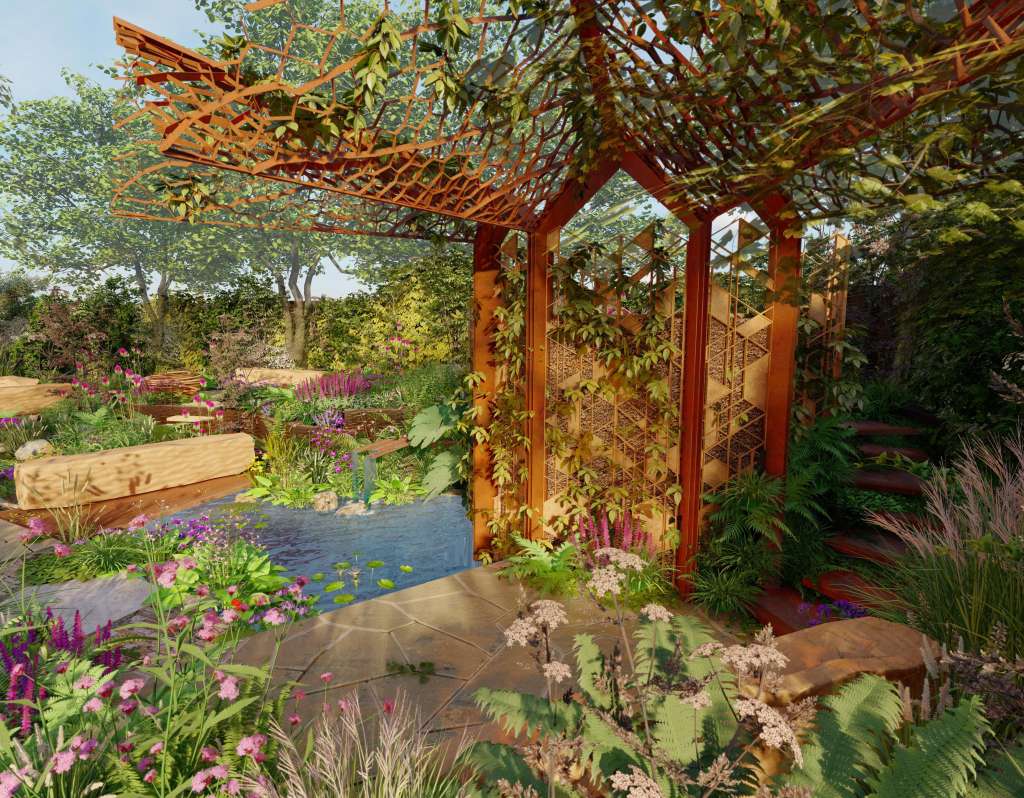 The Octavia Hill Garden by Blue Diamond with the National Trust at RHS Chelsea Flower Show 2024 Designed by Ann-Marie Powell Gardens