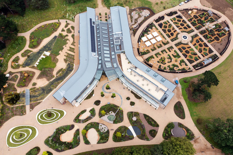 Top view of Hilltop, RHS Wisley in Surrey designed by Ann-Marie Powell Gardens